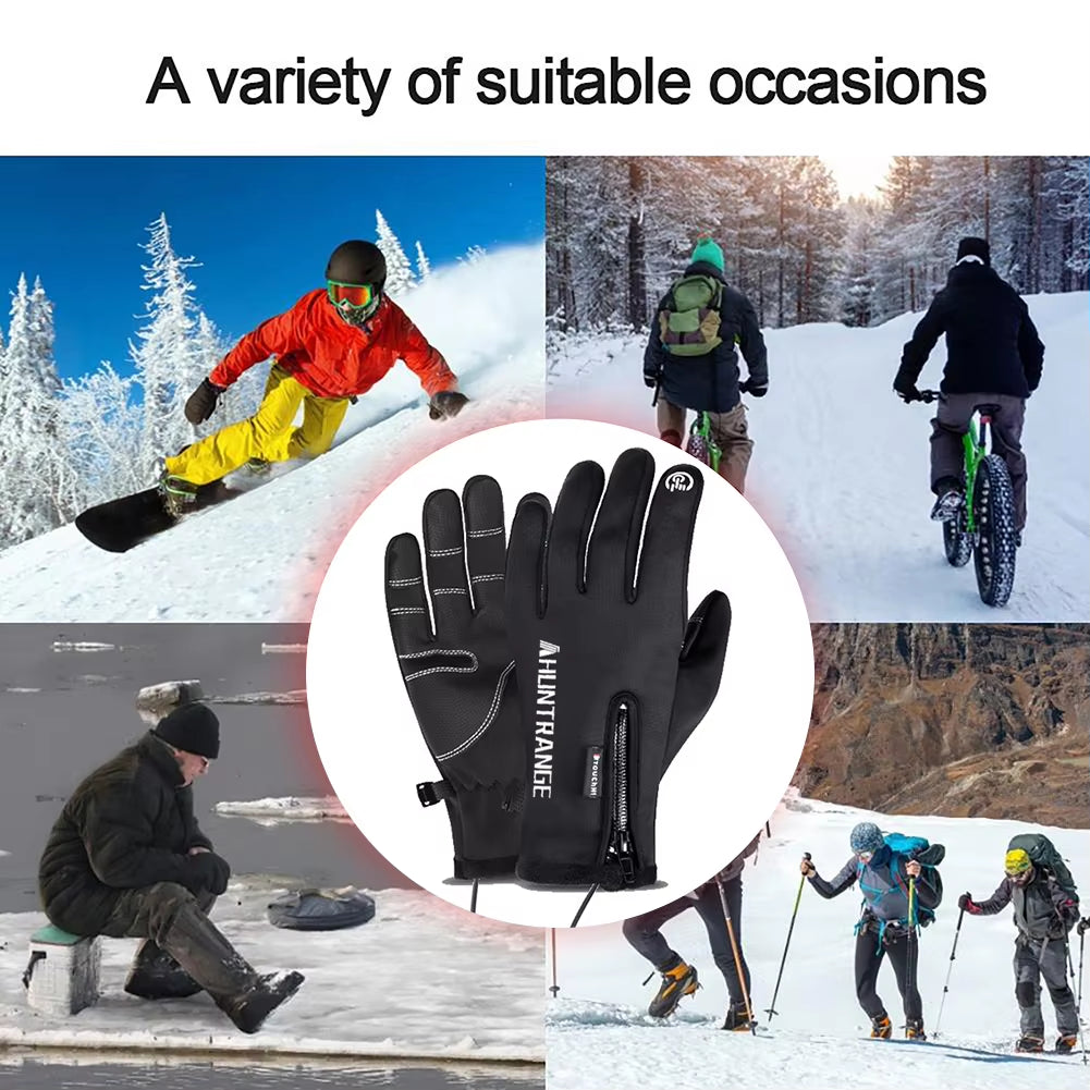 USB Heated Gloves Rechargeable Ski Eletric Thermal Heat Gloves Winter Warm Skiing Gloves for Snowboarding Mountaineering Riding